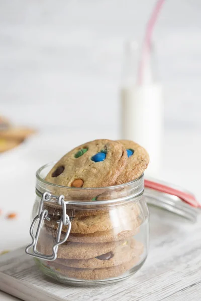 Shortbread Kekse Mit Bunten Bonbons Hausgemachte Plätzchen Mit Bunten Bonbon — Stockfoto