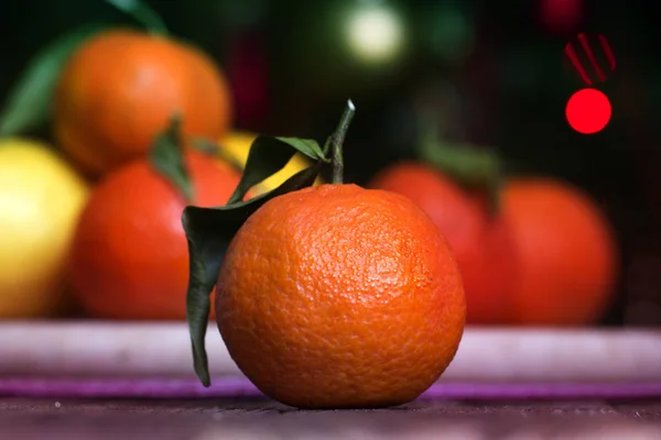 Tangerine Clementine Green Leaf Tangerines Oranges Mandarins Clementines Citrus Fruits — Stock Photo, Image