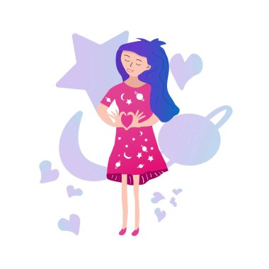 Mutlu kız sevgi işareti gösterir