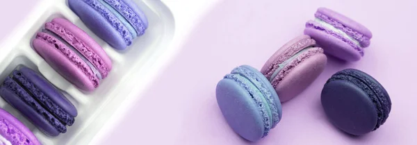 Macaroon colorido. Uma delicadeza doce francesa, macaroons variedade cl — Fotografia de Stock