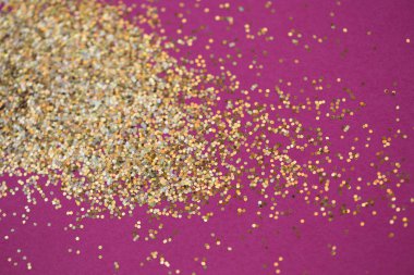  Altın Glitter Texture.gold glitter pembe arka plan üzerinde.