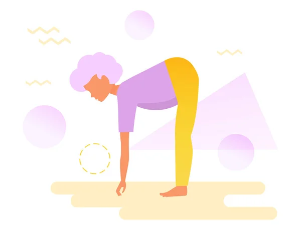 Yoga for the elderly — Stock Vector