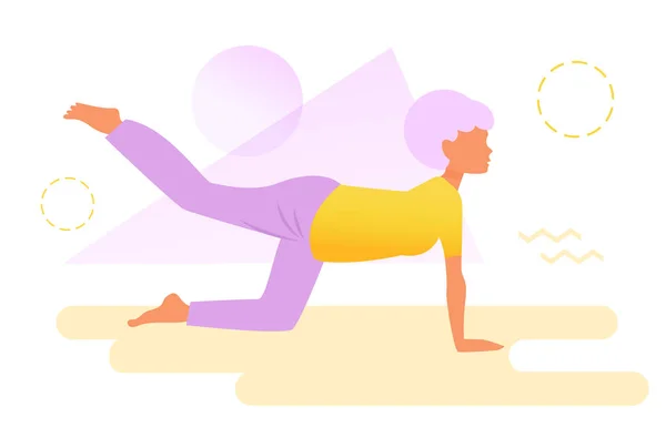 Yoga voor ouderen — Stockvector