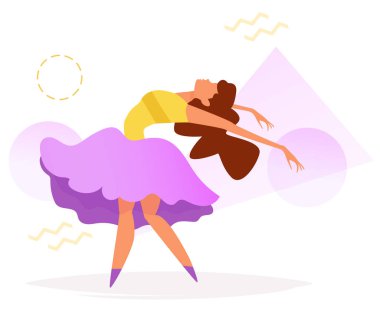 Dansçı vektör. Çizgi film.