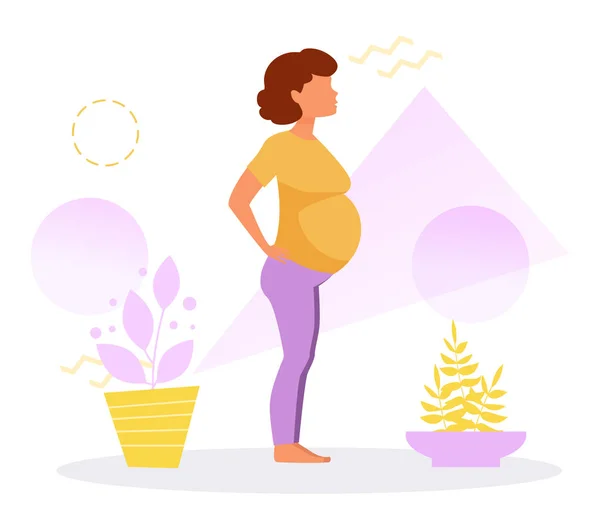 Une femme enceinte. 9 mois — Image vectorielle