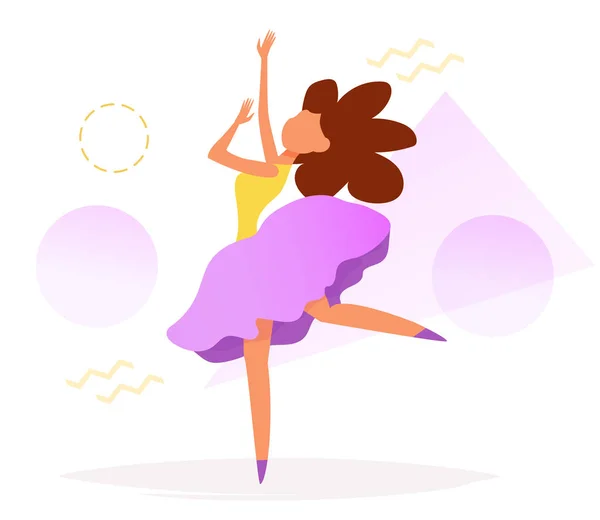 Danseuse Vector. Caricature . — Image vectorielle