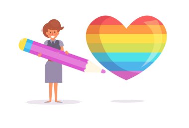 lezbiyen. Kalp. Bayrak Lgbtq