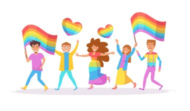 LGBTQ geçit. Vektör.