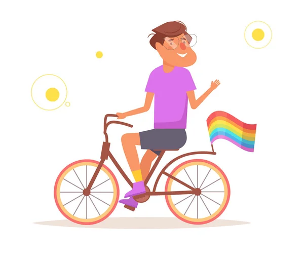 Fiets Lgbtq Vector. Cartoon. — Stockvector