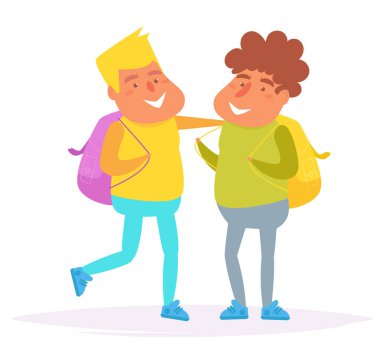 Seyahat etmek sırt çantası vektör ile. Çizgi film. İzole sanat