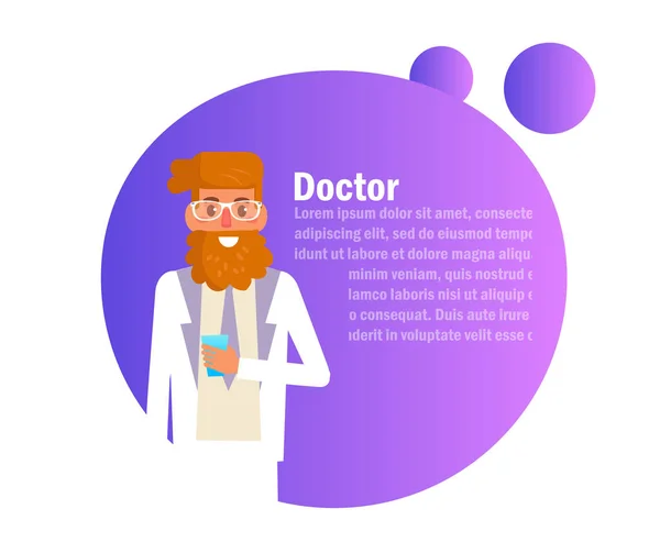 Doctor man in glasses Vector. Cartoon. Isolated art — Stock Vector