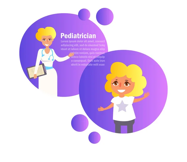 Pediatra. Medico per bambini Vector. Cartone animato. Isolato ar — Vettoriale Stock