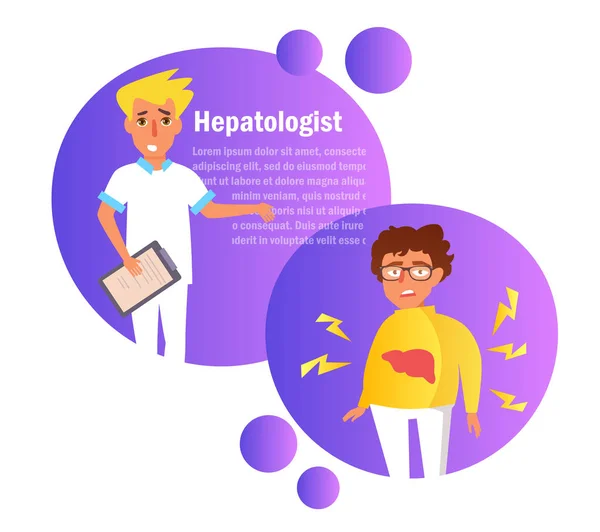 Hepatologista Vector. Desenhos animados. Arte isolada sobre fundo branco . —  Vetores de Stock