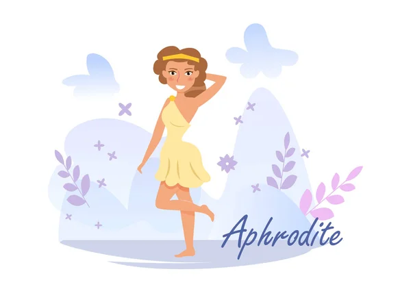 Aphrodite Vector. Cartoon. Isolated art on white background. Flat — Stock Vector