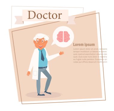 Doktor vektör. Çizgi film. Beyaz arka plan üzerinde izole sanat. Düz