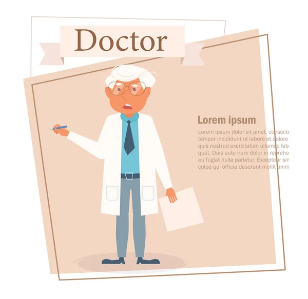 Doctor Vector. Cartoon. Isolated art on white background. Flat — Stock Vector