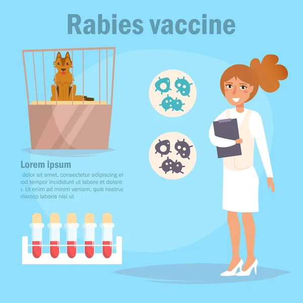 Rabies vaccine Vector. Cartoon. Isolated art on white background. — Stock Vector