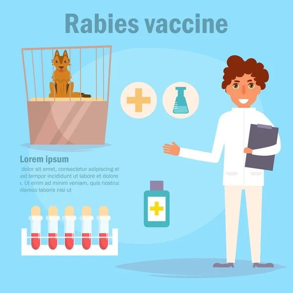 Rabies vaccine Vector. Cartoon. Isolated art on white background. — Stock Vector