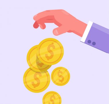 El sikke vektör döker. Karikatür. İzole sanat Vektör. Karikatür. İzole sanat