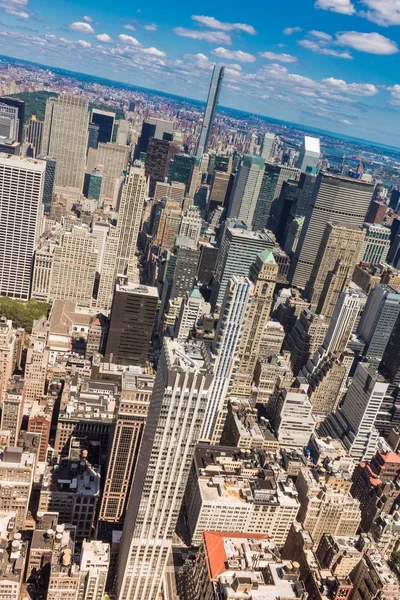 Vista Aérea Del Horizonte Nueva York Manhattan Con Rascacielos Cielo — Foto de Stock