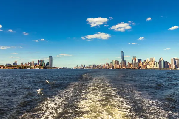 Manhattan Skyline Sobre Río Hudson Nueva York — Foto de Stock