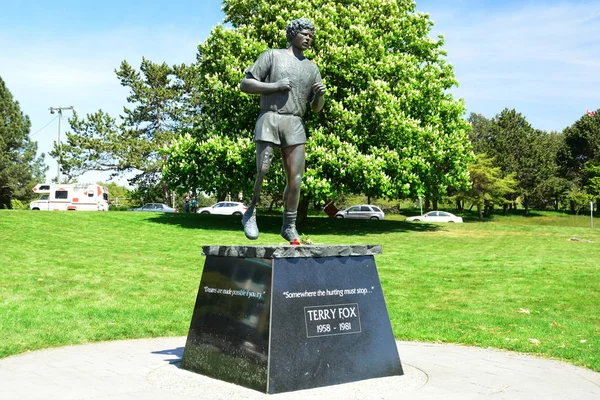 Victoria Canadá Mayo 2019 Terry Fox Estatua Dedicada Maratón Esperanza — Foto de Stock