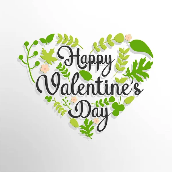 Tarjeta Felicitación Feliz Día San Valentín Con Fondo Floral — Vector de stock