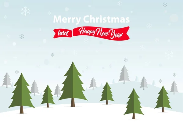 Fondo Navidad Con Árboles Copos Nieve — Vector de stock