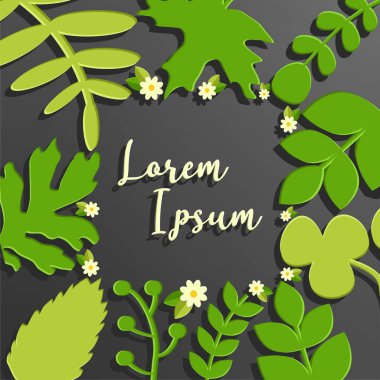metniniz için yer ile çiçek ve yaprak çerçeve