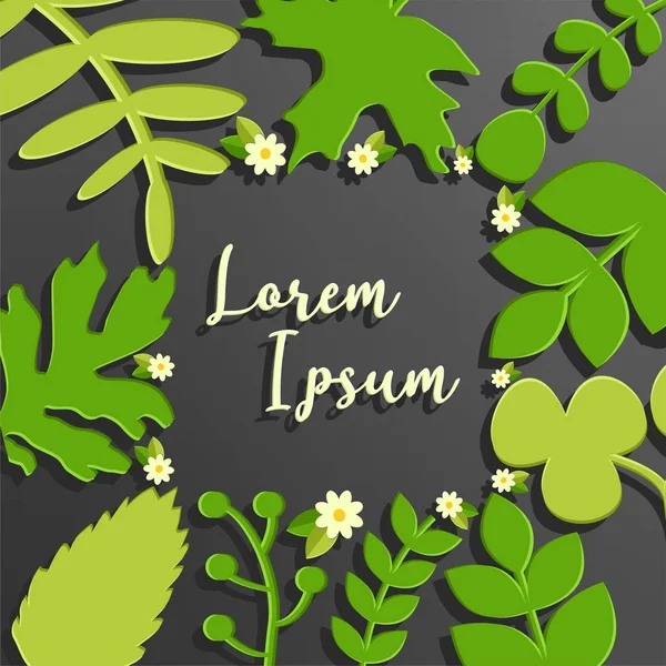 metniniz için yer ile çiçek ve yaprak çerçeve