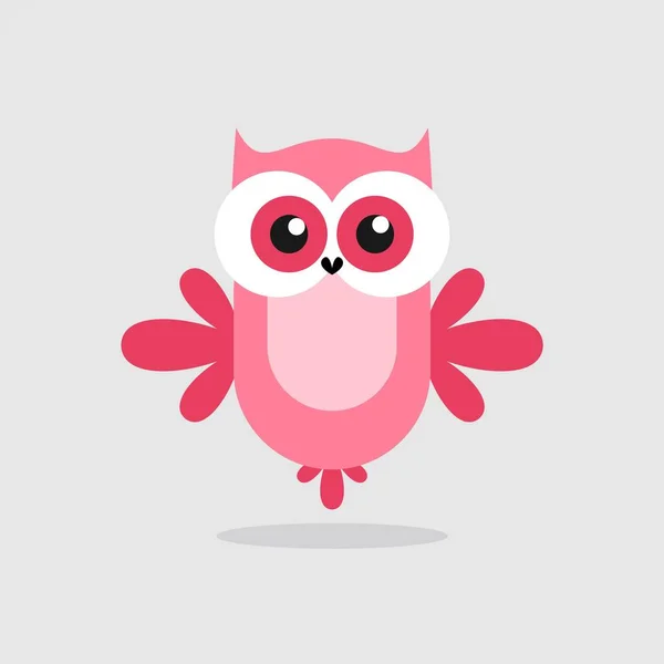 Owl Karaktär Ikon Uggla Illustration Vektor — Stock vektor
