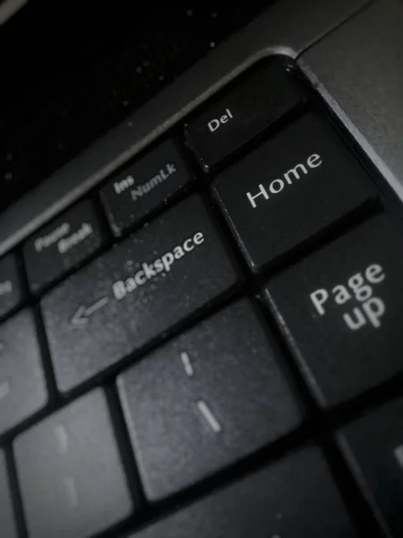 Fekete Laptop Billentyűzet Billentyűzet — Stock Fotó