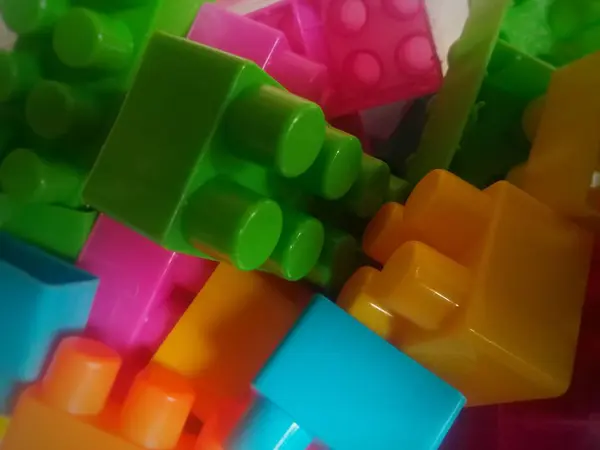 Colorful Toy Bricks Background — Stock Photo, Image