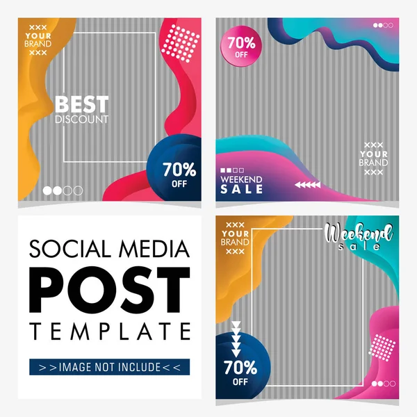 社交媒体发布设计模板的集合 — 图库矢量图片