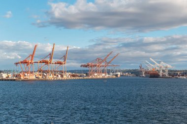 Bağlantı noktası Seattle boyunca Puget ses, Washington, ABD