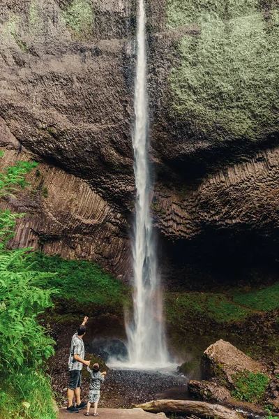 Cachoeira Latourell Falls Longo Columbia River Gorge Oregon Eua — Fotografia de Stock