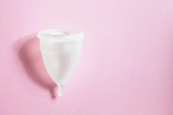 Copa Menstrual Sobre Fondo Rosa Producto Alternativo Higiene Femenina Respetuoso — Foto de Stock