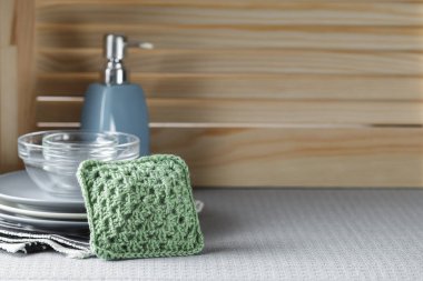 Sünger bulaşık yıkama için yeniden kullanılabilir tığ işi el yapımı