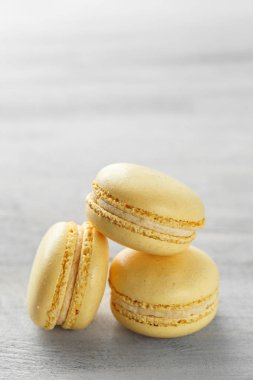 Lezzetli sarı limon lezzet macaroons yakın çekim