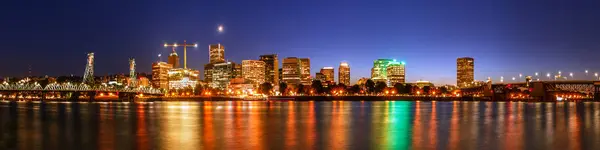 Portland Downtown Waterfront at night,City Skyline — Stock Photo, Image