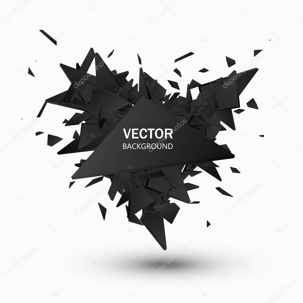 Black explosion. Abstract geometric background. Vector illustration EPS10