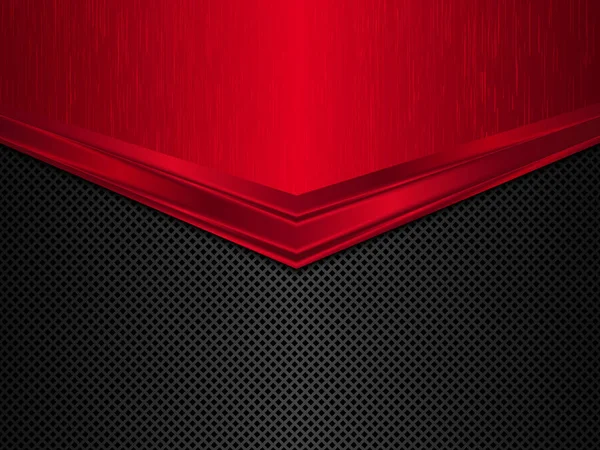 Fond Métal Noir Rouge Bannière Métallique Vectorielle Contexte Technologique Abstrait — Image vectorielle