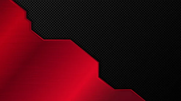 Fondo Metal Negro Rojo Banner Metálico Vectorial Antecedentes Tecnológicos Abstractos — Vector de stock