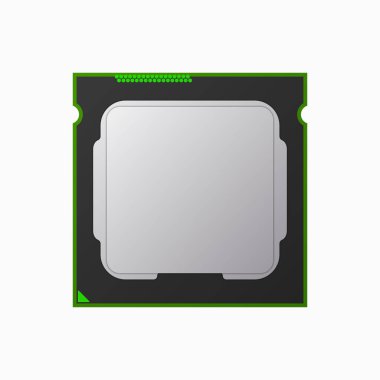 CPU, mikro işlemci, bilgisayar çipi. Vektör çizim Eps10