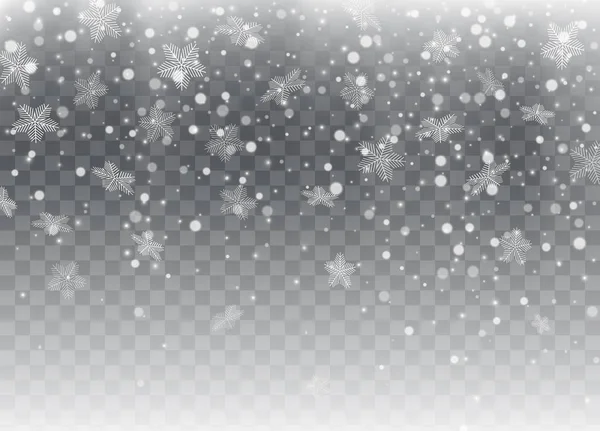 Nieve Cayendo Copos Nieve Fondo Navidad Año Nuevo Ilustración Vectorial — Vector de stock