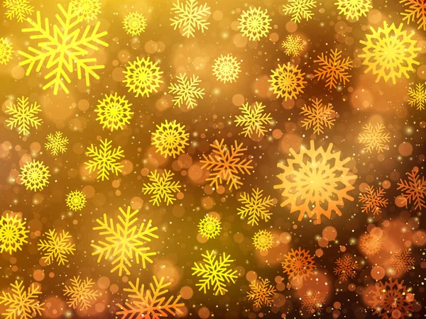 Christmas Background Golden Snowflakes Abstract Vector Background Eps10 — Stock Vector