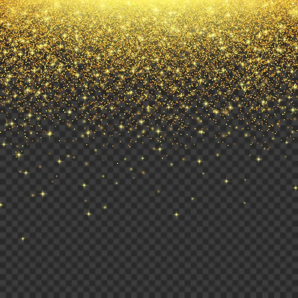 Altın glitter stardust arka plan. Falling stars doku. Vektör çizim Eps10
