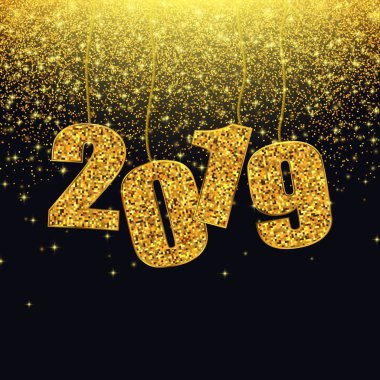 2019 mutlu yeni yıl arka plan. Soyut vektör çizim Eps10