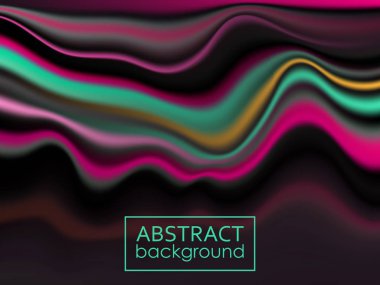 Modern renkli akışı poster. Dalga sıvı şekil renk arka plan. Vektör çizim Eps10