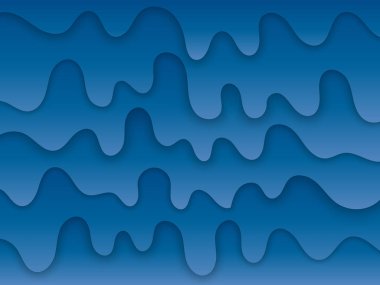 Kağıt arka plan kes. Mavi Dalgalar ile soyut vektör çizim.